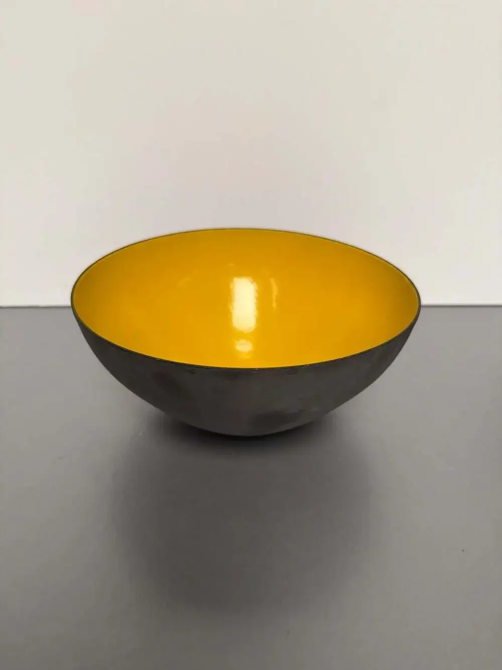 Vintage Herbert‎ Krenchel Krenit Bowl Yellow Enamel 8